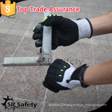 SRSAFETY 2016 high quality safety black Nitrile coating TPR Cut Resistant Gloves